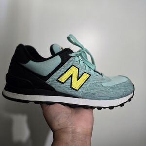 New Balance Teal and Yellow Sneakers